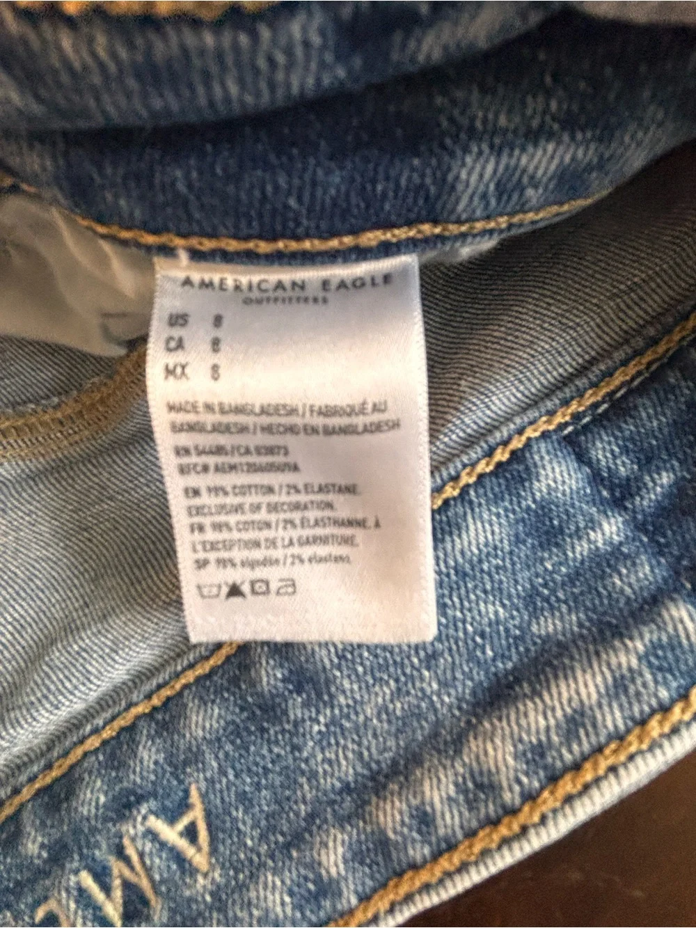 American Eagle Outfitters Jean Shorts Distressed Light Blue SZ 8